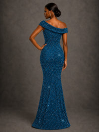 Sequin Off Shoulder Mermaid Prom Dress