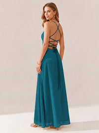 JOVELLEE Yellow Sweetheart Ruched Bust Chiffon Maxi Dress