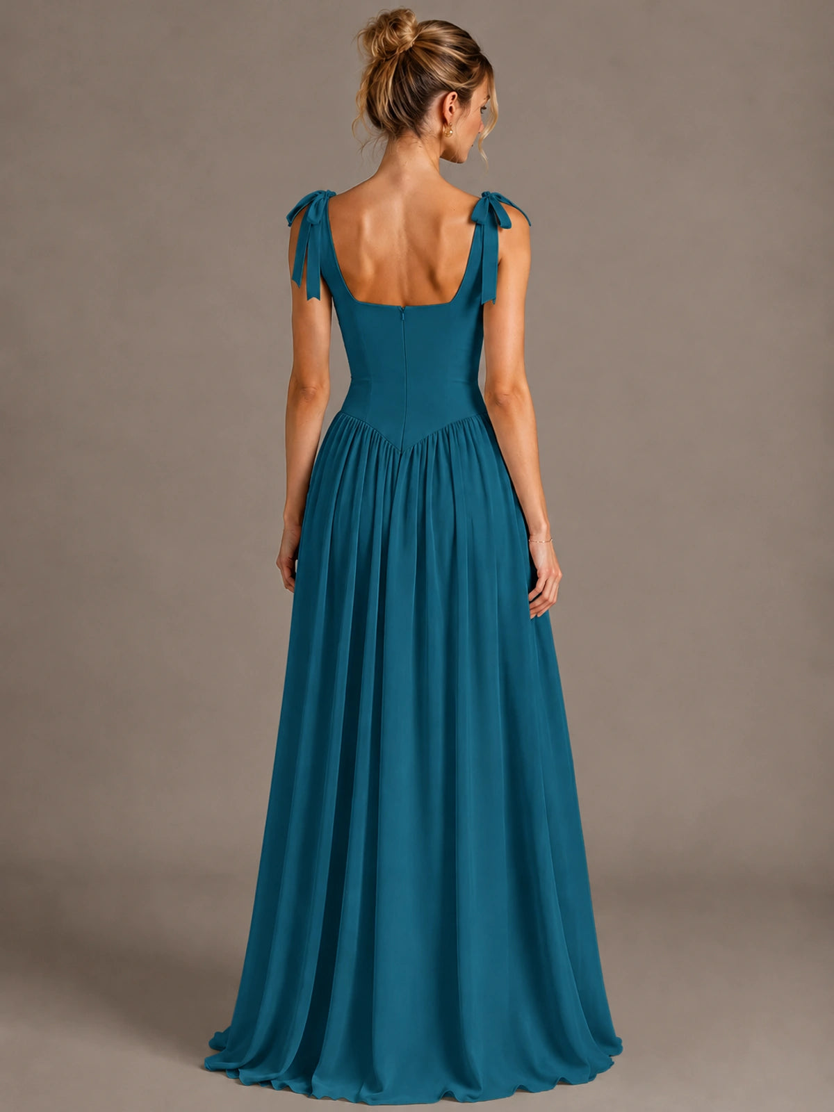 Square Neck A-Line Maxi Dress