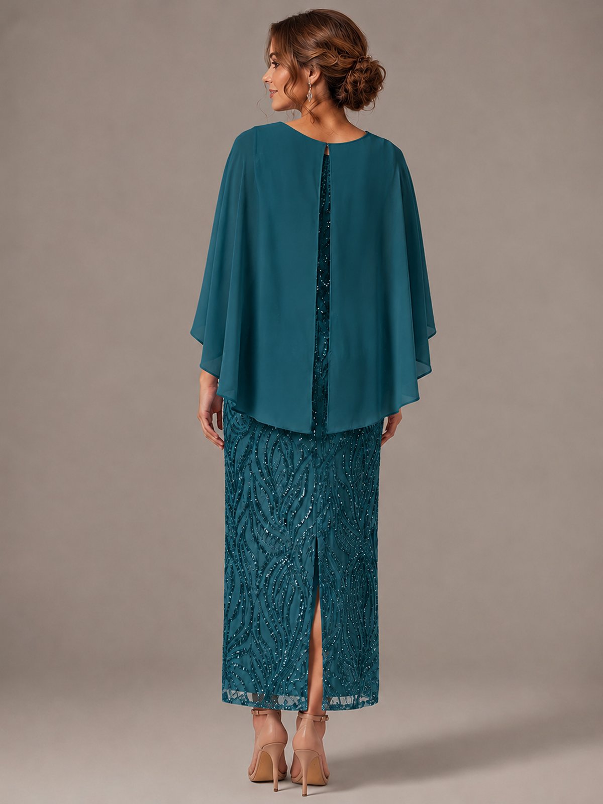 Light Blue Sequin 2 Pieces Mother of the Bride Dress