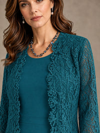 2-Piece Chiffon Mother of the Bride Dress with Lace Jacket