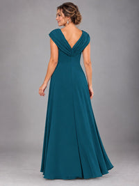 Cap Sleeve Chiffon A-Line Mother of the Bride Dress