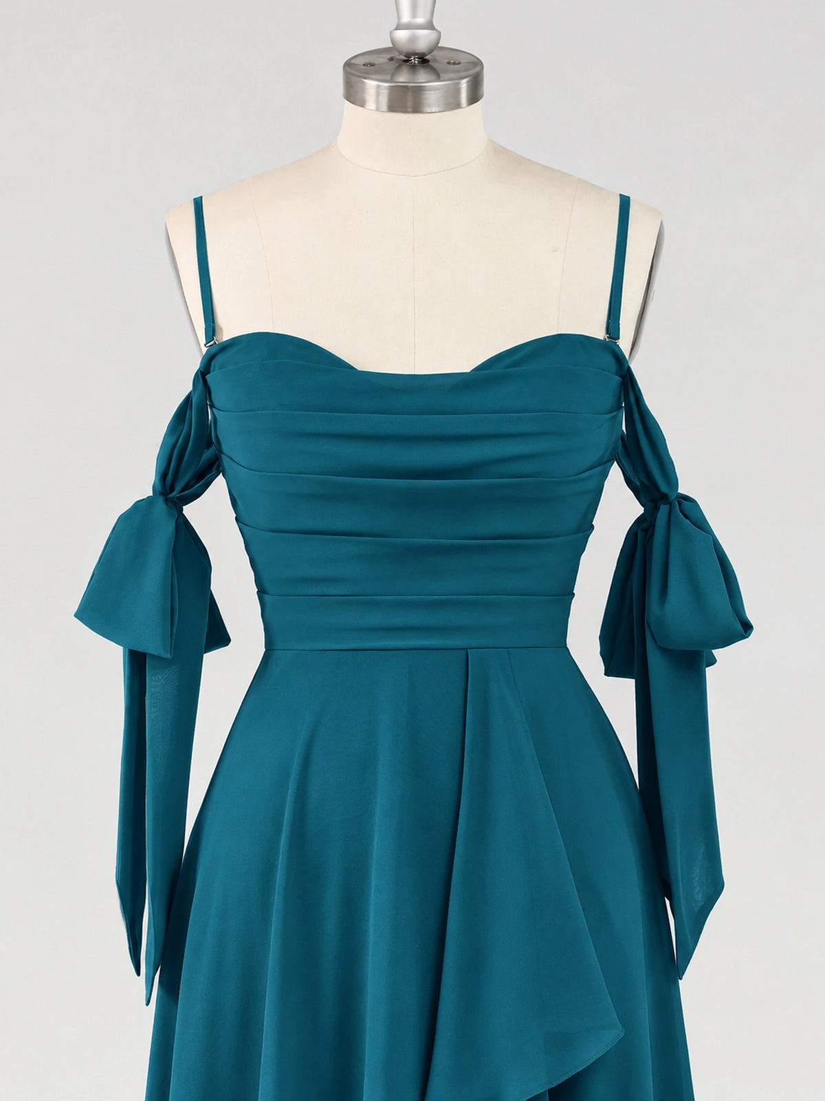 A-Line Ruffles Chiffon Bridesmaid Dress with Slit
