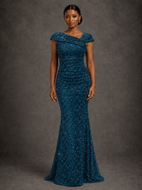 Sequin Off Shoulder Mermaid Prom Dress