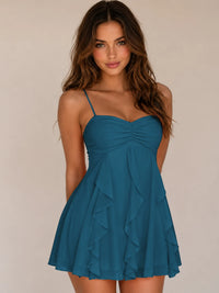 Spaghetti Straps Ruched Sweetheart Short Homecoming Dresses