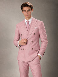 Double Breasted Pinstripe Men's Suit 2 Piece (Jacket & Pants) for Wedding & Formal Prom