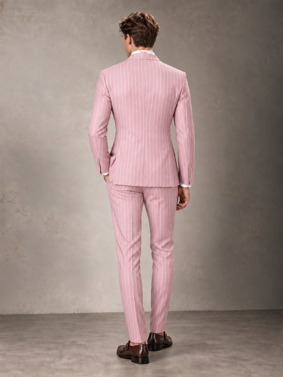 Double Breasted Pinstripe Men's Suit 2 Piece (Jacket & Pants) for Wedding & Formal Prom