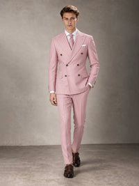 Double Breasted Pinstripe Men's Suit 2 Piece (Jacket & Pants) for Wedding & Formal Prom