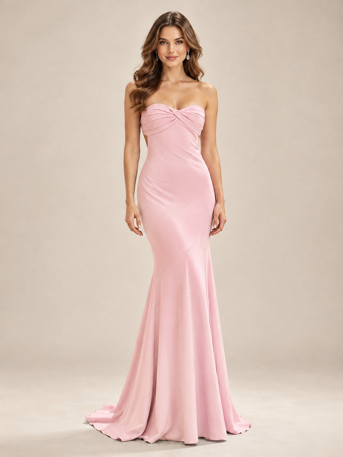 Light Blue Strapless Sweetheart Mermaid Prom Dress with Pleated Bodice