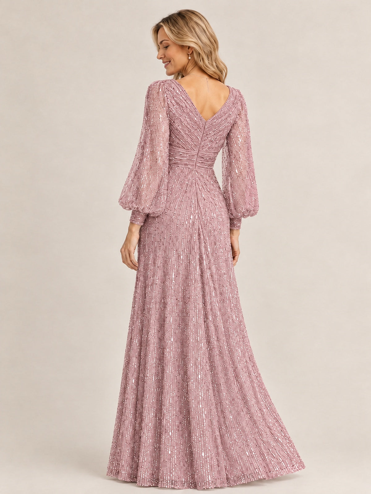 Sparkle Sequin Mother of The Bride Dresses with Long Sleeves