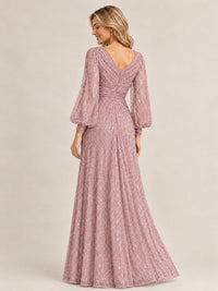 Sparkle Sequin Mother of The Bride Dresses with Long Sleeves