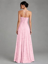 A-Line Halter Floral Chiffon Maxi Dress