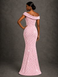 Sequin Off Shoulder Mermaid Prom Dress