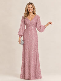 Sparkle Sequin Mother of The Bride Dresses with Long Sleeves