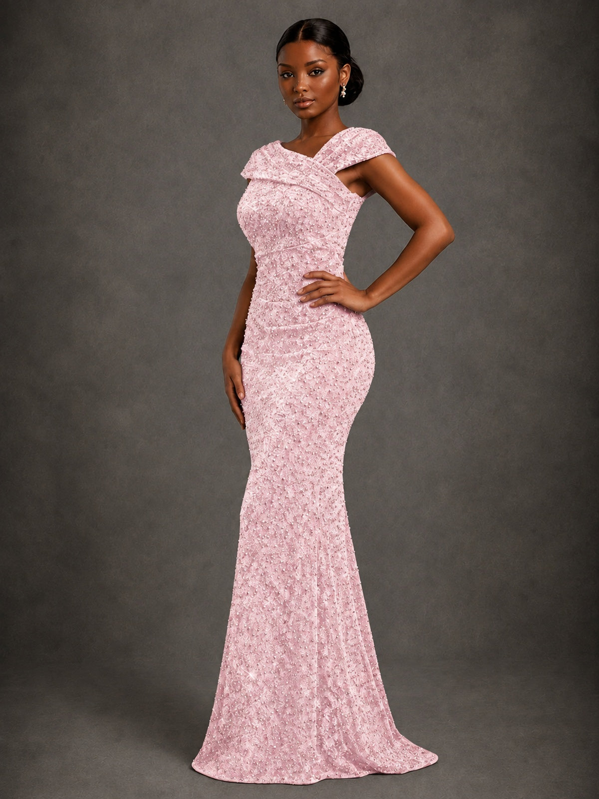 Sequin Off Shoulder Mermaid Prom Dress