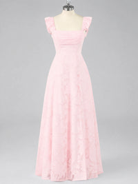 Jacquard Square Neck A-Line Maxi Dress