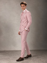 Double Breasted Pinstripe Men's Suit 2 Piece (Jacket & Pants) for Wedding & Formal Prom