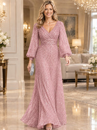 Sparkle Sequin Mother of The Bride Dresses with Long Sleeves