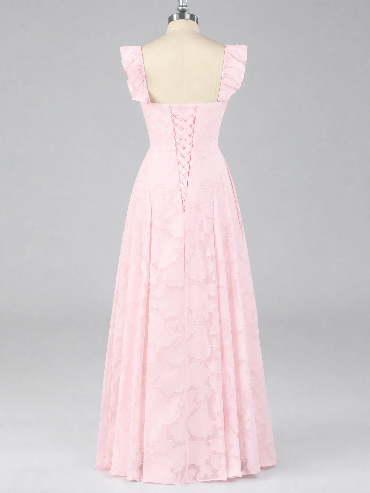 Jacquard Square Neck A-Line Maxi Dress
