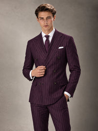 Double Breasted Pinstripe Men's Suit 2 Piece (Jacket & Pants) for Wedding & Formal Prom