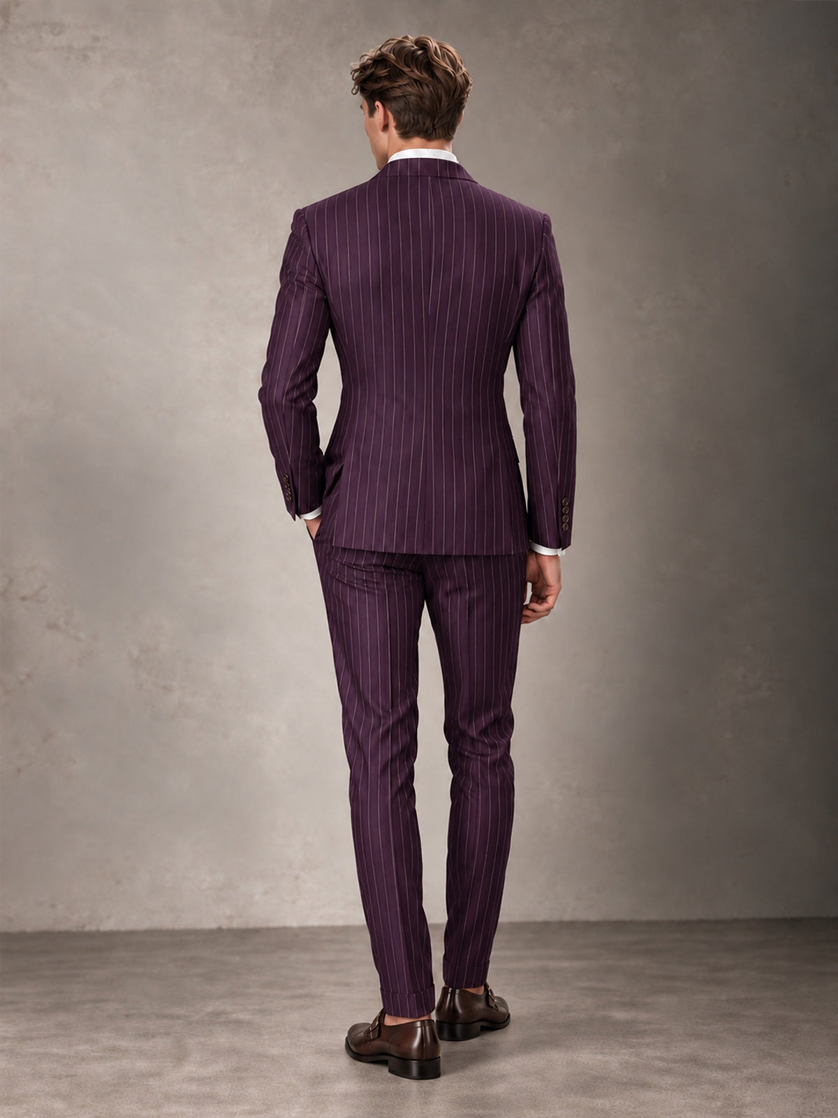 Double Breasted Pinstripe Men's Suit 2 Piece (Jacket & Pants) for Wedding & Formal Prom