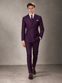 Double Breasted Pinstripe Men's Suit 2 Piece (Jacket & Pants) for Wedding & Formal Prom