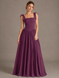 Square Neck A-Line Maxi Dress