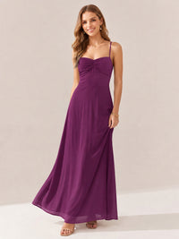 JOVELLEE Yellow Sweetheart Ruched Bust Chiffon Maxi Dress