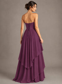Strapless Ruffle A-Line Maxi Dress