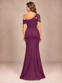 One Shoulder Chiffon Mother of The Bride Dress