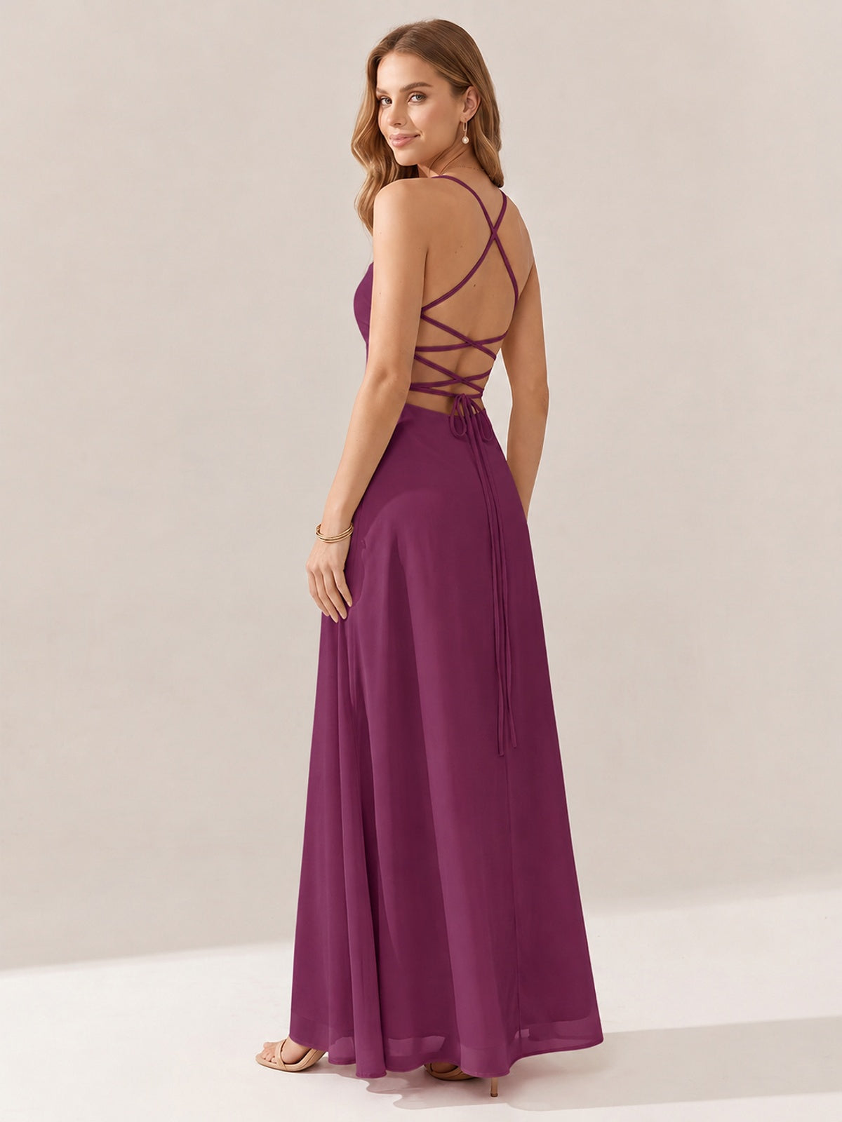 JOVELLEE Yellow Sweetheart Ruched Bust Chiffon Maxi Dress