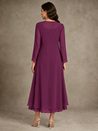 Sequin Chiffon Mother of the Bride Dress with Jacket