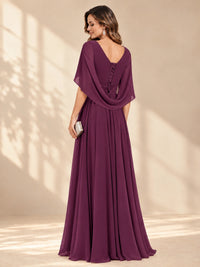 Ruched V Neck Mother of The Bride Dresses with Shawls Appliques and Cap Sleeves