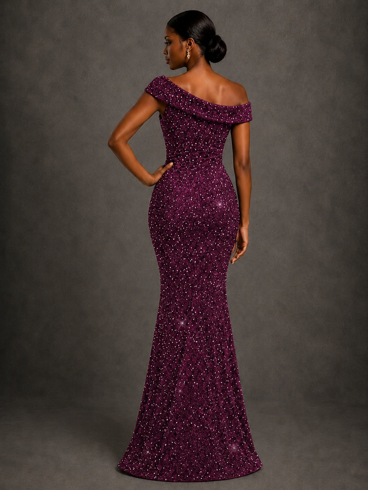 Sequin Off Shoulder Mermaid Prom Dress