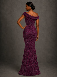 Sequin Off Shoulder Mermaid Prom Dress