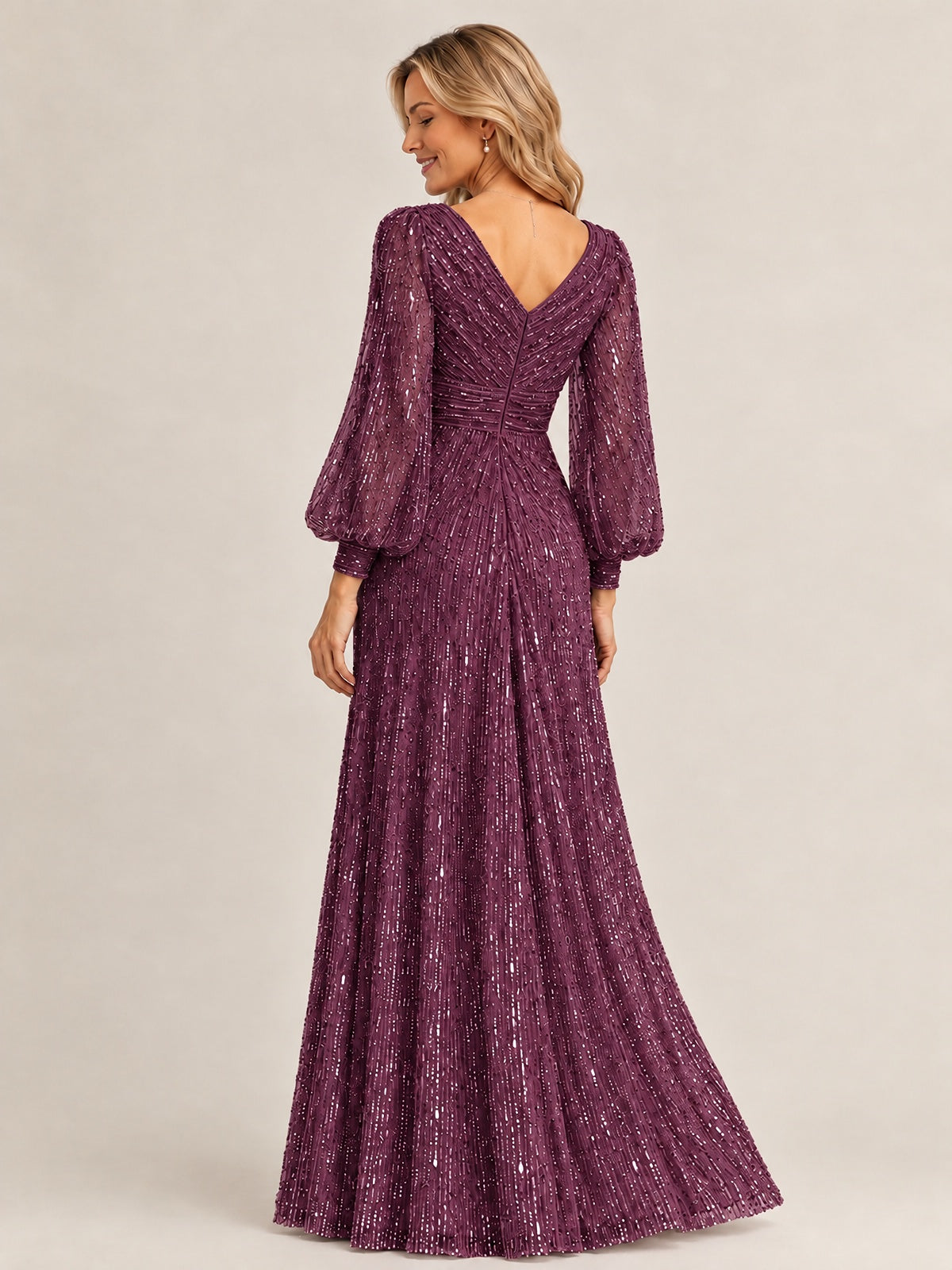 Sparkle Sequin Mother of The Bride Dresses with Long Sleeves