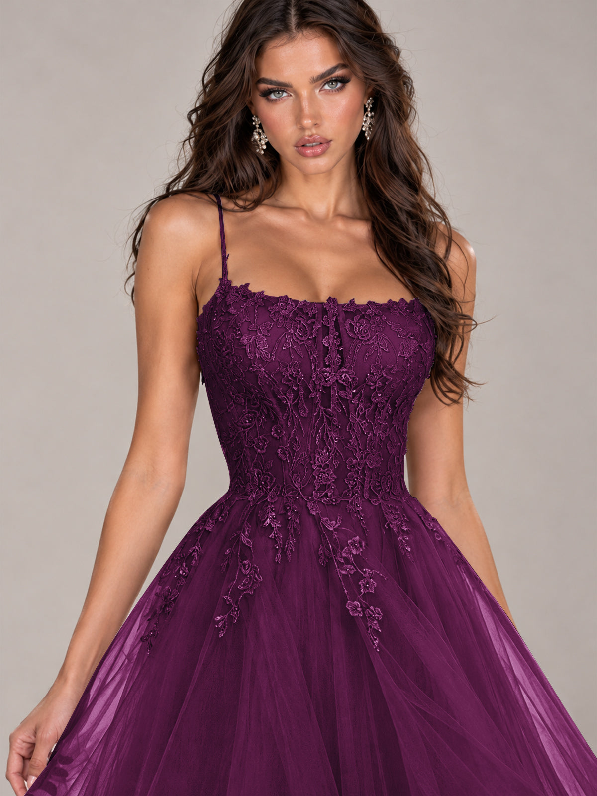 Lace Corset Ball Gown Prom Dress with Cascading Tulle Ruffles