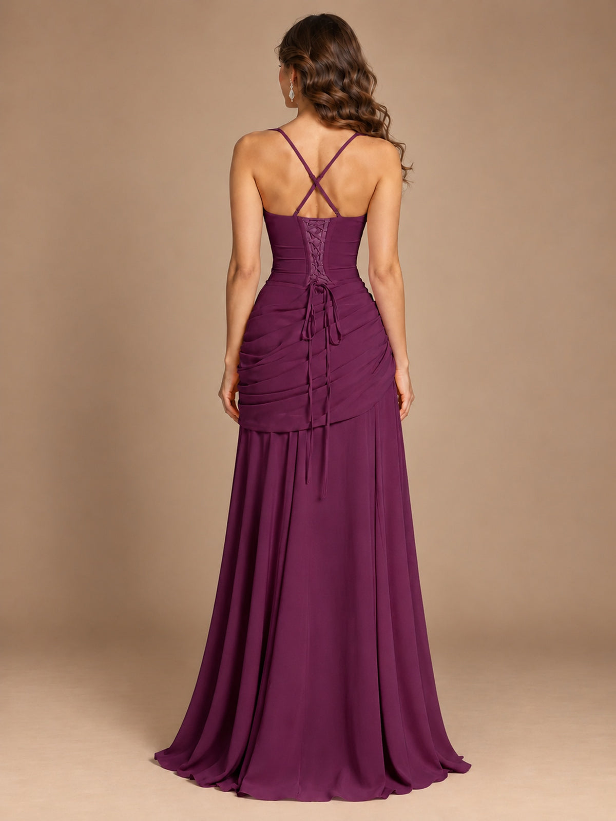Butter Yellow Square Neck Ruched A-Line Prom Dress