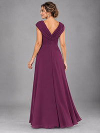 Cap Sleeve Chiffon A-Line Mother of the Bride Dress
