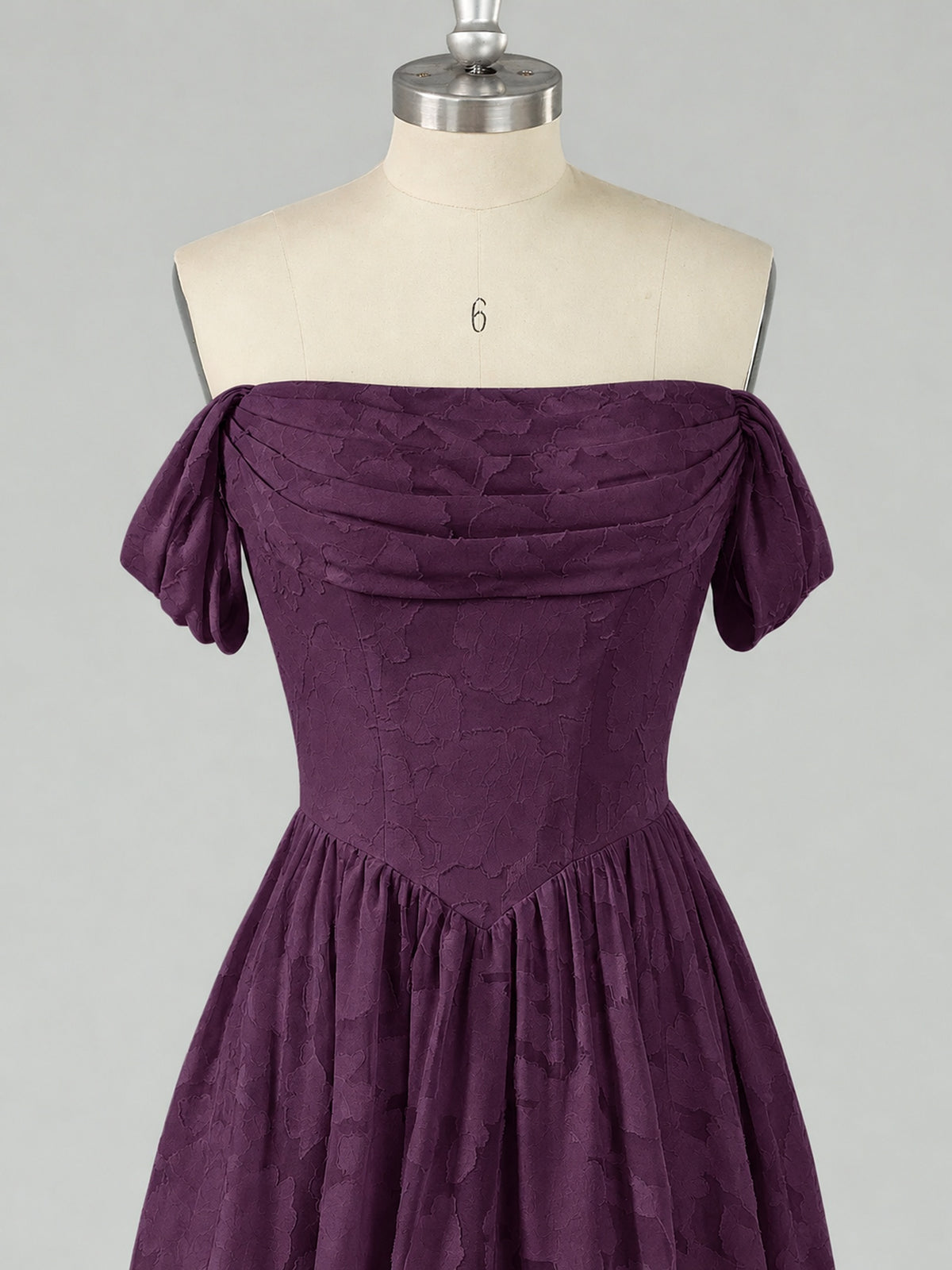 Off Shoulder Jacquard A-Line Maxi Dress