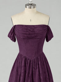 Off Shoulder Jacquard A-Line Maxi Dress