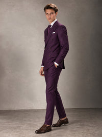 Double Breasted Pinstripe Men's Suit 2 Piece (Jacket & Pants) for Wedding & Formal Prom