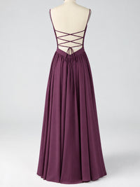 Spaghetti Strap Ruched Chiffon Maxi Dress with Backless
