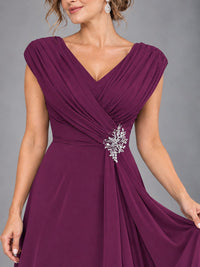 Cap Sleeve Chiffon A-Line Mother of the Bride Dress