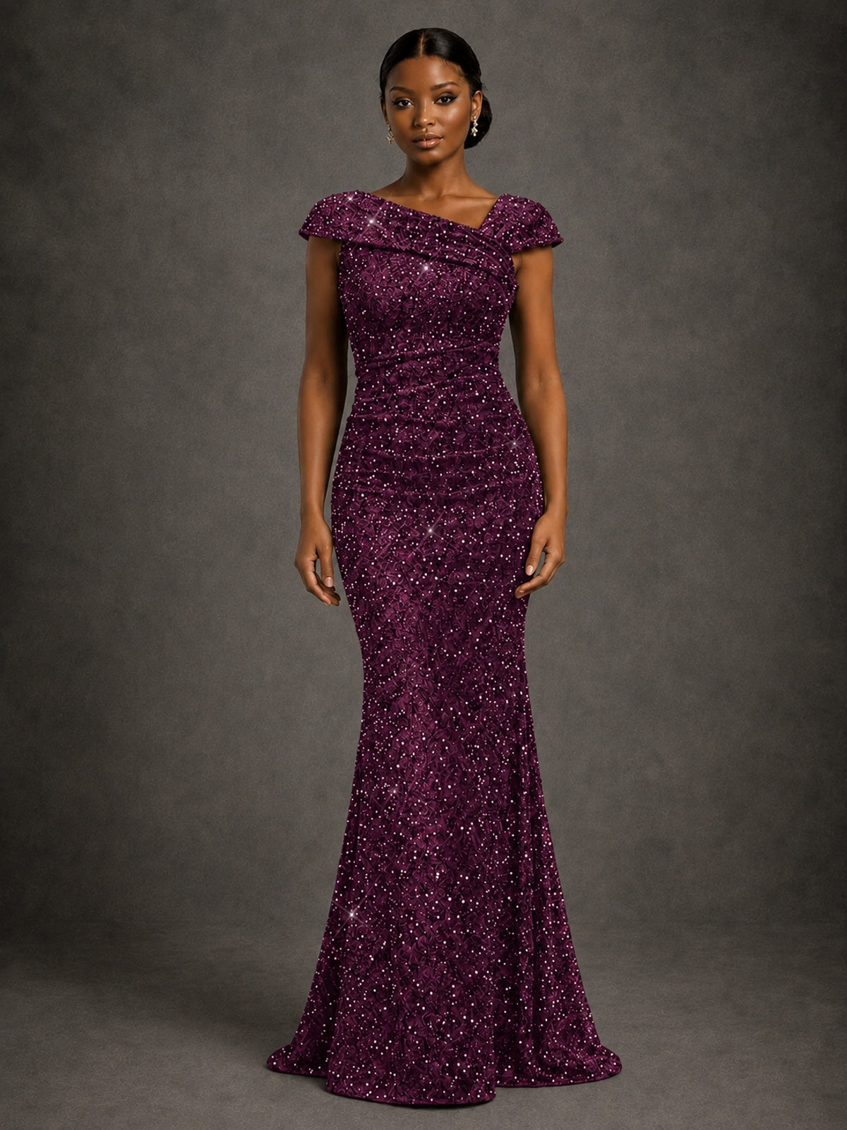 Sequin Off Shoulder Mermaid Prom Dress