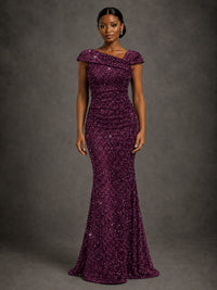 Sequin Off Shoulder Mermaid Prom Dress