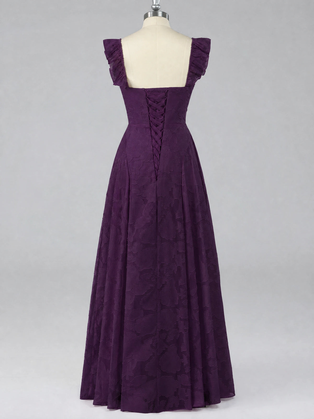 Jacquard Square Neck A-Line Maxi Dress
