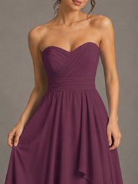 Strapless Ruffle A-Line Maxi Dress