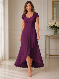 Chiffon Mother of the Bride & Groom Dress with Applique and Sequins