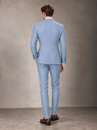 Double Breasted Pinstripe Men's Suit 2 Piece (Jacket & Pants) for Wedding & Formal Prom